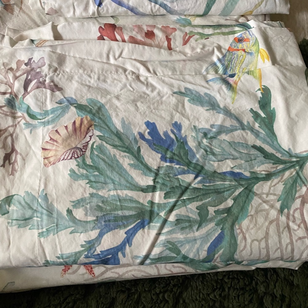 Pottery Barn IDS Fisher Coastal Duvet Cover/Full-Queen w/King Shams - Picture 3 of 8